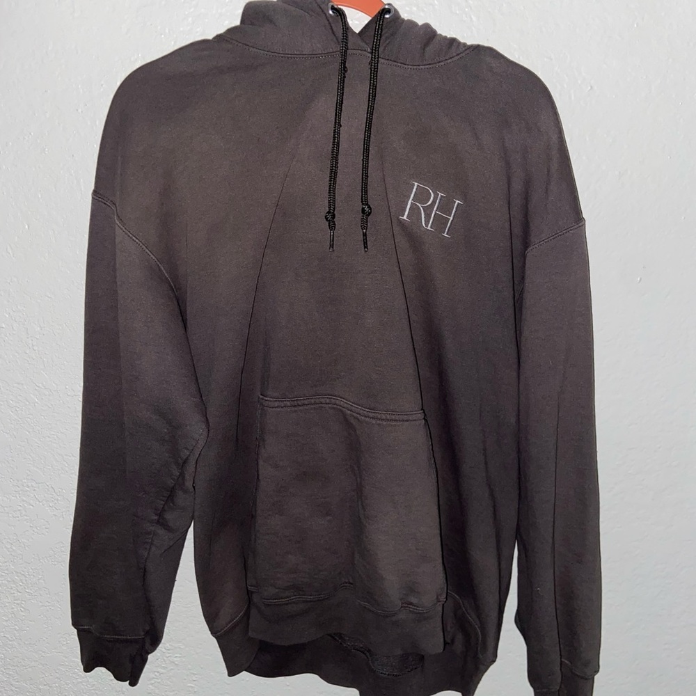 Men’s grey RH pull over hoodie vintage hipster winter long sleeve sweatshirt